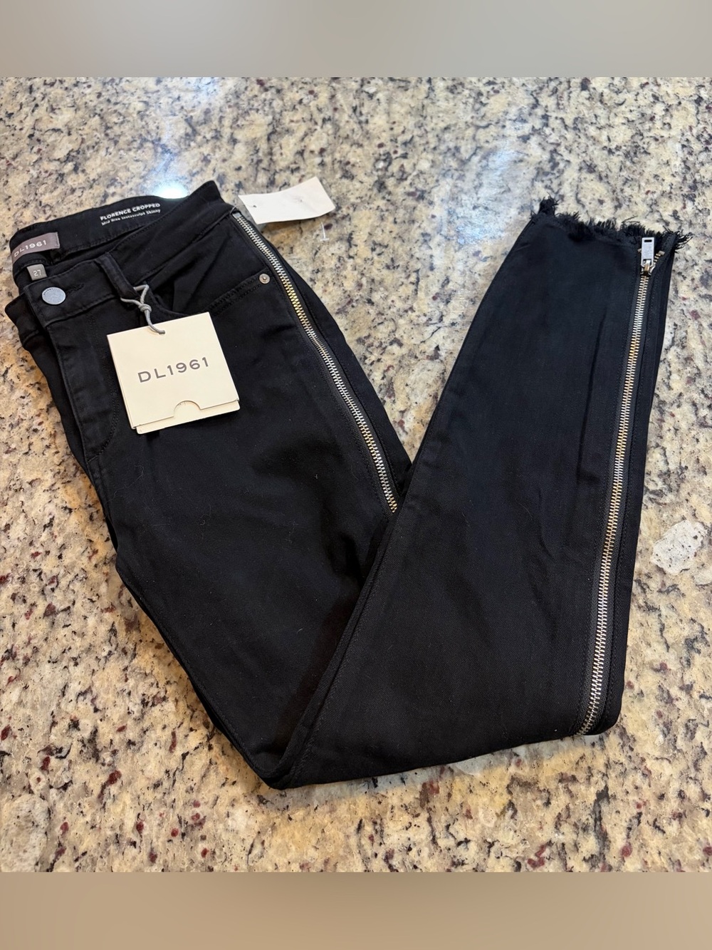 DL1961 Skinny Jeans Florence Cropped Women's Mid Rise Instasculpt Black